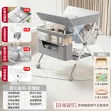 费林斯曼尿布台婴儿护理台多功能操作台新生儿抚触台宝宝洗澡换尿布台 银河灰【MAX-龙骨骨架+豪华双层储物+赠三件套】 安全防护  五档可调节