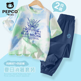 小猪班纳男童运动套装2026新款儿童夏季薄款衣服帅气中大童短袖裤子两件套