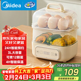 美的（Midea）煮蛋器蒸蛋器双层家用迷你小蒸锅 早餐鸡蛋羹自动断电防干烧便携式家用MZ-ZDE2015D
