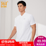 361°运动翻领t恤男2026年春夏季新款休闲透气短袖情侣POLO衫 【男款】本白 M