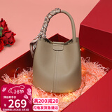 YUYULA牛皮包包女包水桶包高端品牌斜挎手提包生日三八38女神节礼物