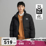 VANS范斯官方 男女情侣羽绒夹克多口袋外套 黑色 2XL 含绒量：262g