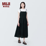 MUJI 女式 强捻 吊带连衣裙 女装裙子夏季纯棉全棉 长裙BC2IKC4S 黑色 S 155/80A