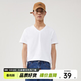 美特斯邦威t恤男女2025夏季新款纯色百搭纯棉短袖情侣装男士打底衫 亮白色 2XL 185 104B