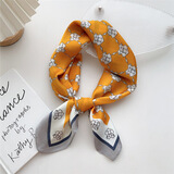 GLO-STORY 丝巾女 时尚优雅小方巾百搭气质装饰领巾 WSJ814049 蓝灰色