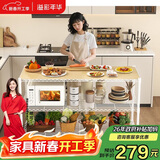 溢彩年华 厨房置物架落地长窄切菜桌工作台架子多功能餐桌家用储物架2807