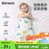 柯斯德尼（kidsneed）婴儿睡袋春夏纯棉纱布无袖背心宝宝儿童睡衣前四后二M码