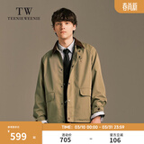 Teenie Weenie小熊男装秋冬新款夹克男简约复古潮流宽松底特律翻领猎装夹克外套 深卡其色 L