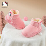 Hello Kitty童鞋女童雪地靴女孩冬季短靴宝宝加绒加厚保暖大棉鞋6805粉色27