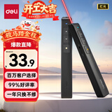 得力（deli）翻页笔教师用ppt投影笔激光翻页笔激光笔演讲笔 无线演示翻页器课件笔 逗猫笔红光 黑色2802