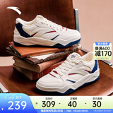 安踏（ANTA）波浪鞋4丨樊振东同款男鞋2026厚底时尚低帮撞色防滑百搭板鞋 象牙白/绀青蓝/红辣椒-1 41