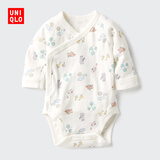 优衣库婴幼儿宝宝包臀衣长袖1件装婴儿衣服连体包屁衣哈衣481862 01 乳白色 60cm