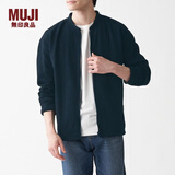 MUJI MUJI 男式 针织抓绒 拉链夹克 ABJ05A1A 柔软摇粒绒外套 深藏青色 S