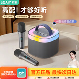 索爱（soaiy）SK2AI话筒麦克风k歌麦克风音响一体机无线蓝牙音箱唱歌专用神器家庭ktv音响套装儿童话筒家用k歌