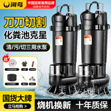 闲鸟切割污水泵抽粪带刀片泥浆泵抽泥浆专用农村厕所排污泵污泥提升泵 1500w【切割泵】2寸+10米管 抽粪专用水泵农村