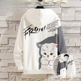 啄木鸟（TUCANO）连帽夹克男士2024春季新款潮流外套男印花运动休闲上衣服开衫男装 3330白色 XL （约120-130斤可穿)