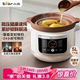 小熊（Bear）电炖锅 电砂锅 电炖盅 炖汤盅煲汤锅 紫砂锅煲汤电炖锅4-6人用 煮粥神器 5.5L DDG-E50S5