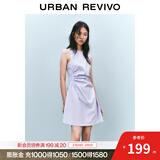 UR春季新款女摩登气质褶皱收腰显瘦无袖连衣裙UYY750030 淡紫 S