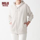 MUJI MUJI 男女通用 紧密编织毛圈 拉链连帽衫 休闲外套 无性别 卫衣 银灰色 S -M(165/88A)