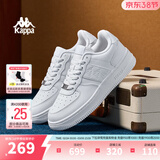 Kappa卡帕男鞋板鞋男春季新款厚底小白鞋子男百搭休闲鞋情侣跑步运动鞋 鹭羽白 39