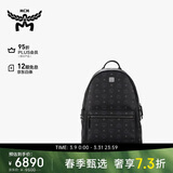 MCM  STARK 中号铆钉双肩包书包通勤电脑背包 黑色【礼物】