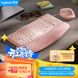 罗技（Logitech）Wave Combo 无线人体工学键鼠套装 垂直鼠标 无线蓝牙鼠标 办公键盘 无线键盘 蓝牙键盘 粉色