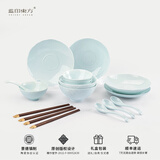 蓝印东方景德镇陶瓷碗碟套装家用中式碗盘组合2025新款餐具套装乔迁送礼 【国色天香-影青】18头餐具套装