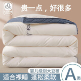 曼克顿（MANKEDUN）A类抗菌大豆纤维被子空调被春秋被1.5米x2米冬被棉被加厚四季被芯 婴儿蓝 1.5*2.0m春秋被/约4斤