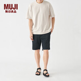 MUJI男式棉弹力斜纹短裤男士裤子休闲裤运动裤男生款AED91C3S