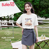 班尼路（Baleno）宽松圆领纯棉短袖T恤女2026年夏季休闲百搭上衣通勤时尚款女装