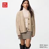 优衣库女装舒芙蕾针织短开衫/外套空调衫通勤478339 32 深米色 M /160/84A