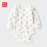 优衣库婴幼儿包臀衣/长袖/1件装宝宝连体包屁衣哈衣481862 01 乳白色 90cm