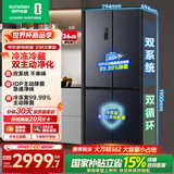 容声双净516L十字门冰箱双系统双循环一级能效风冷无霜变频以旧换新大容量灰BCD-516WD1FPA国家补贴