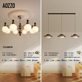 奥朵 AOZZO竹节法式中古风客厅吊灯美拉德高级感宋代美学全屋新款复古灯具 客餐厅TCLE8078