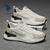 U.S. POLO ASSN.保罗男鞋秋季新款透气厚底休闲鞋低帮网面阿甘鞋运动跑步鞋子男