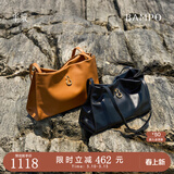 半坡饰族（bampo）女包包新款福瑞方方包头层牛皮大容量轻奢单肩斜挎包38礼物 枇杷棕【葫芦专属五金】