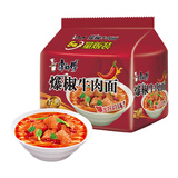 康师傅 方便面 经典爆椒牛肉面五连包103g*5 泡面袋装速食 方便食品