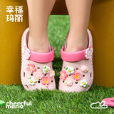 幸福玛丽（Cheerful Mario）洞洞鞋儿童拖鞋女童夏季亲子中大童女孩可爱公主凉拖鞋沙滩鞋外穿