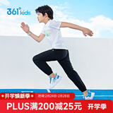 361°童装男女童梭织长裤夏季中大童运动速干裤3-12岁儿童防蚊裤 【梭织】经典黑 175