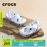 CROCS卡骆驰贝雅卡骆班洞洞鞋轻便耐磨拖鞋一脚蹬休闲鞋|205089 白/深蓝-126 37 /38(230mm)