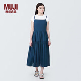 MUJI 女式 强捻 吊带连衣裙 女装裙子夏季纯棉全棉 长裙BC2IKC4S 藏青色 L 165/88A