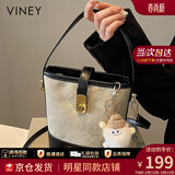 viney新款水桶包包女包轻奢斜挎包高档生日女神节38妇女节礼物老婆 【白配黑】三八实用高级送老婆女友单肩包 时尚品牌百搭休闲通勤手提包