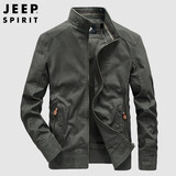 JEEP SPIRIT吉普夹克男外套春秋季男士高端休闲工装衣服男装上衣 军色 XL