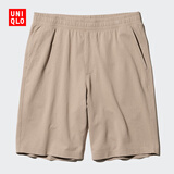 优衣库男装女装水洗针织松紧短裤/休闲中裤/起居裤/可外穿474129 474129/34驼色 L