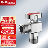 潜水艇（Submarine）球阀角阀黄铜全开大流量水阀八字阀燃气热水器壁挂炉球形铜阀芯 F1046A热水阀【进出口6分】