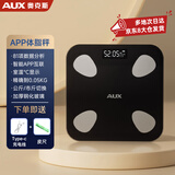 奥克斯体重秤体脂秤家用宿舍人体小型电子精准智能耐用 Type-C充电称重计减肥专用 黑色充电