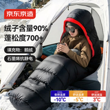 京东京造 鹅绒木乃伊睡袋 户外露营保暖防寒单人羽绒睡袋90%绒子含量