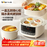 小熊（Bear）电炖盅隔水炖汤盅电炖锅燕窝炖盅煲汤炖汤陶瓷全自动家用3-4人炖蒸煮一体多功能锅4.1L DDZ-J25H5