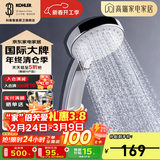 科勒（KOHLER） 淋浴花洒喷头 手持花洒多功能莲蓬头软管滑动杆底座托套餐 翠思12861T-CP多功能手持