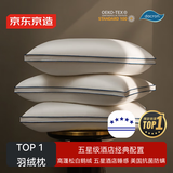 京东京造五星级酒店羽绒枕头 优质白鹅绒蓬松柔软成人男女枕芯  单只中枕